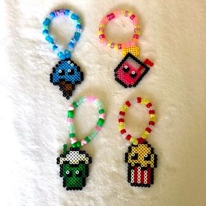 Handmade Kandi Bracelet Set – Foodie Fun Friendship Trio | Cute Rave Festival PL